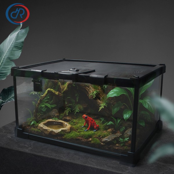 Tempered Glass Reptile Terrarium Manufacturer - DRH Rainforest Habitat Stackable Ventilation