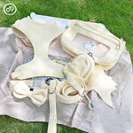 Luxury Corduroy Dog Harness Set Manufacturer - Adjustable Gold Metal Buckle Designer