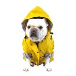 Dog Raincoat Manufacturer - British Style Hot Sale Yellow Stripe with Hood