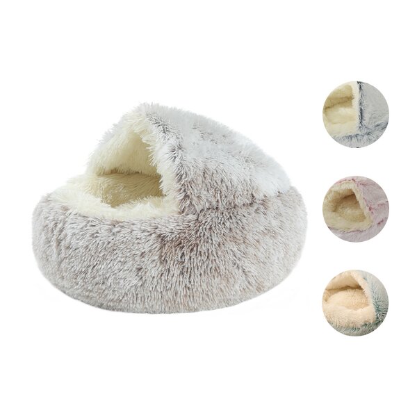 Macaron Round Cat Bed Manufacturer - Luxury Half-Pack Soft Comfortable PP Carton