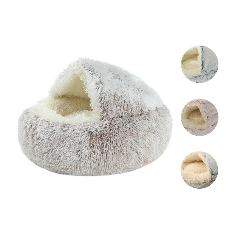 Macaron Round Cat Bed Manufacturer - Luxury Half-Pack Soft Comfortable PP Carton