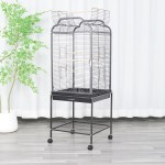 Large Parrot Cage Manufacturer - OKKPETS Manufacturer Black Metal Iron 4 Wheels