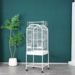 Large Parrot Cage Manufacturer - OKKPETS Manufacturer Black Metal Iron 4 Wheels