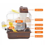 Portable Hamster Cage Manufacturer - Small Castle Double Storey Villa with Cabin