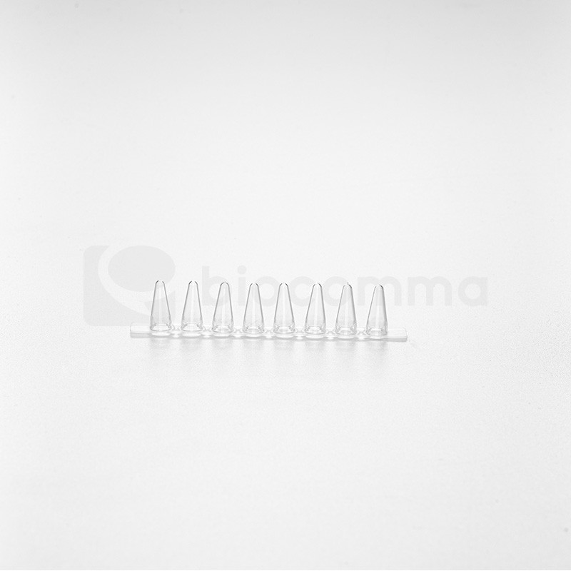 Biocomma Lab Consumable 0.2 ml Pp/pet Disposable  clear 8-strip PCR  Tube with 8-strip Convex Cap