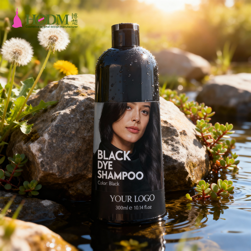 Black Color Shampoo Manufacturer - Custom Logo 3 in 1 Quick Coloring 100% Gray Coverage 60 Days