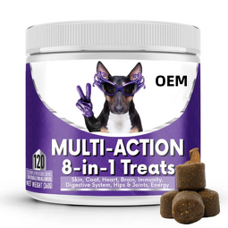 Pet Multivitamin Chews Supplier - OEM 8-in-1 with Glucosamine Salmon Oil