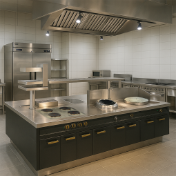 Cooking Island Manufacturer - Stainless Steel Cooking Island Professional Gas Stove