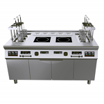 Automatic Pasta Cooker Supplier - 6 Basket Dual Burner Induction with Bain Marie