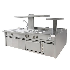 Monobloc Cooking Range Supplier - Luxury Modular Kitchen Island Hotel Equipment