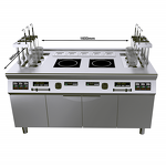 Automatic Pasta Cooker Supplier - 6 Basket Dual Burner Induction with Bain Marie