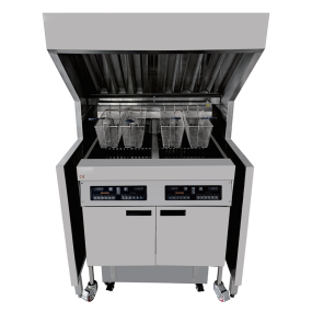 Electric Deep Fryer Manufacturer - Heavy-duty 56L Double Tank with Exhaust Hood