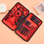 18-Piece Black Oblique Nail Clipper Set Complete Manicure  Tools   trimming  toe finger  Nippers Portable Kit for Beauty