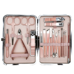 18-Piece Rose Gold Stainless Steel Nail Clippers Set Full Manicure Tools Toenail   Finger Nippers for Personal Care Box Packing