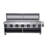 Movable Cart Grill Supplier - Five-Head Stainless Steel Gas Galvanized Metal