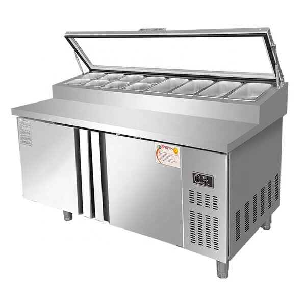 Salad Bar Fridge Manufacturer - Single Temperature Pizza Prep Counter Top Display