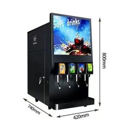 Cola Dispenser Manufacturer - 4-Valve Black Stainless Steel Cold Drink Machine Customizable