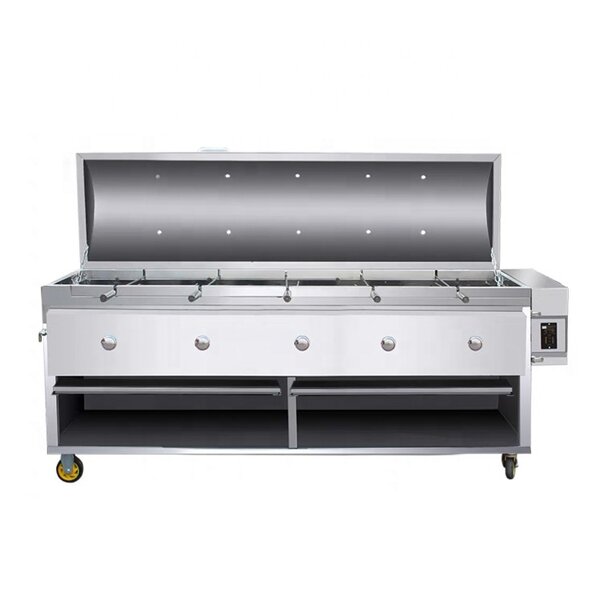 Movable Cart Grill Supplier - Five-Head Stainless Steel Gas Galvanized Metal