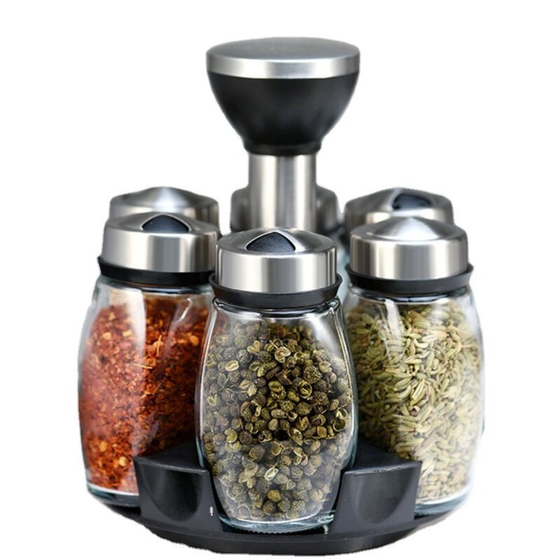 Condiment Bottles Factory - Creative 6pcs Stainless Steel Rotatable for Kitchen