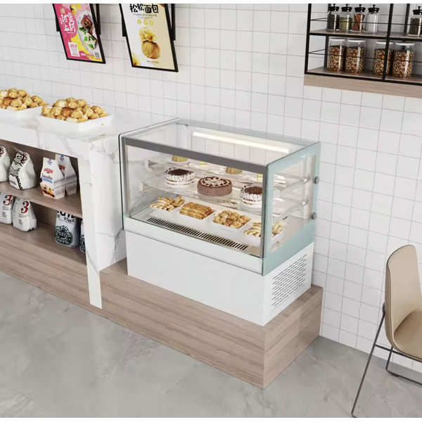 Refrigerated Display Cabinet Supplier - High Quality Right Angle Tempered Glass Door LED