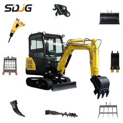 Mini Excavator Factory - 2-4 Ton CE Hydraulic Home Garden 360 Micro
