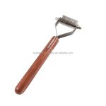 Pet Dematting Comb Supplier - 10 Blade Wood Handle for Matted Hair