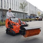 Skid Steer Sweeper Manufacturer - Mini Loader Angle Broom Collection with Motor