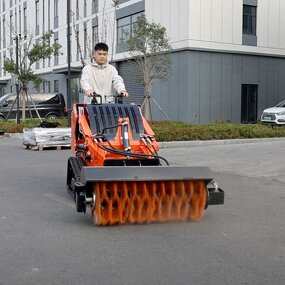 Skid Steer Sweeper Manufacturer - Mini Loader Angle Broom Collection with Motor