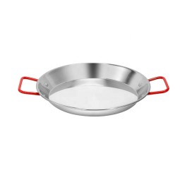 Paella Pan Manufacturer - Stainless Steel 20-40cm Red Handle Frying Seafood