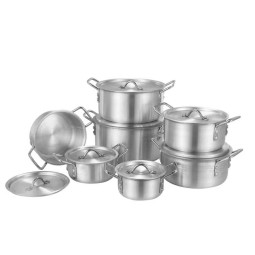 Aluminum Stockpot Cookware Sets Supplier - Hot Sale 7pcs Double Handle with Lid