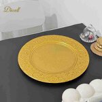 Plastic Charger Plate Manufacturer - Wholesale Gold Luxury Painted for Wedding Party