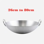 Wok Manufacturer - Professional Stainless Steel 26-100cm Fry Pan Two Handles