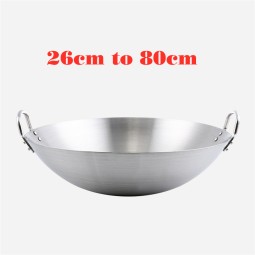 Wok Manufacturer - Professional Stainless Steel 26-100cm Fry Pan Two Handles