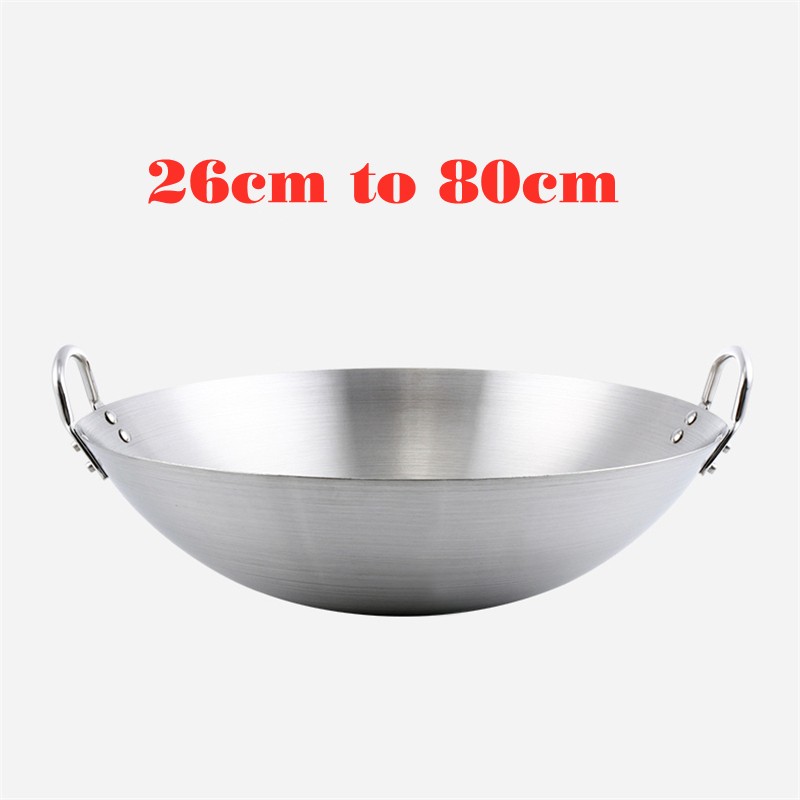 Wok Manufacturer - Professional Stainless Steel 26-100cm Fry Pan Two Handles