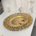 Charger Plate Supplier - Cheap 13 Inch Gold Wholesale Plastic High Quality Round