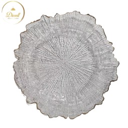 Chargers for Plate Factory - High Quality 13inch Wholesale Plastic Gold Rim Dinner