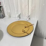 Round Charger Plate Factory - Dinnerware Plastic 13 Inch Gold Luxury High Quality