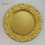 Round Charger Plate Factory - Dinnerware Plastic 13 Inch Gold Luxury High Quality