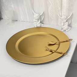 Dinner Plate Manufacturer - Two Color Wedding Decoration Hot Selling Plastic Gold Painting
