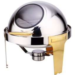 Catering Chafing Dish Supplier - Factory Price Hot Sale Golden Round Roll Top