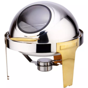 Catering Chafing Dish Supplier - Factory Price Hot Sale Golden Round Roll Top