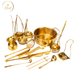 Buffet Kitchen Spoon Supplier - High Quality Stainless Steel Gold Serving Soup Ladle