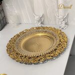 Charger Plate Supplier - Cheap 13 Inch Gold Wholesale Plastic High Quality Round