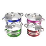 Stainless Steel Cookware Sets Manufacturer - Hot Sale Saucepan with Cover 8pcs Colorful