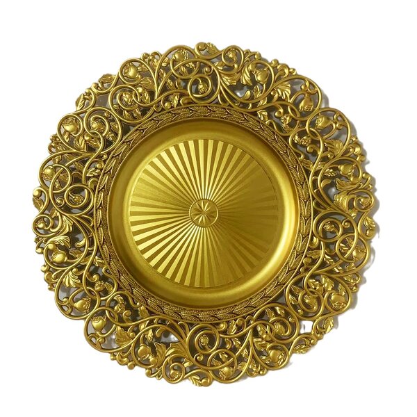 Charger Plate Supplier - Cheap 13 Inch Gold Wholesale Plastic High Quality Round