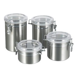 Coffee Sugar Canister Jar Manufacturer - Stainless Steel 4pcs Round Kitchen Food Sealed