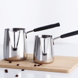 Coffee Warmer Milk Pot Factory - SUS304 High Quality Long Bakelite Handle