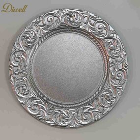 Charger Plate Supplier - Hotel Restaurant New Design Wholesale Plastic Silver Wedding