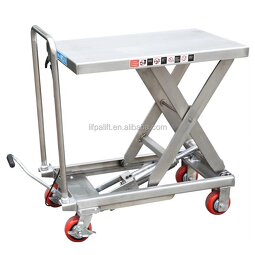 Scissor Lift Trolley Manufacturer - 500kg Manual Hydraulic Stainless