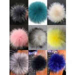 Fur Pom Factory - 5.12" Natural Raccoon Fur Ball